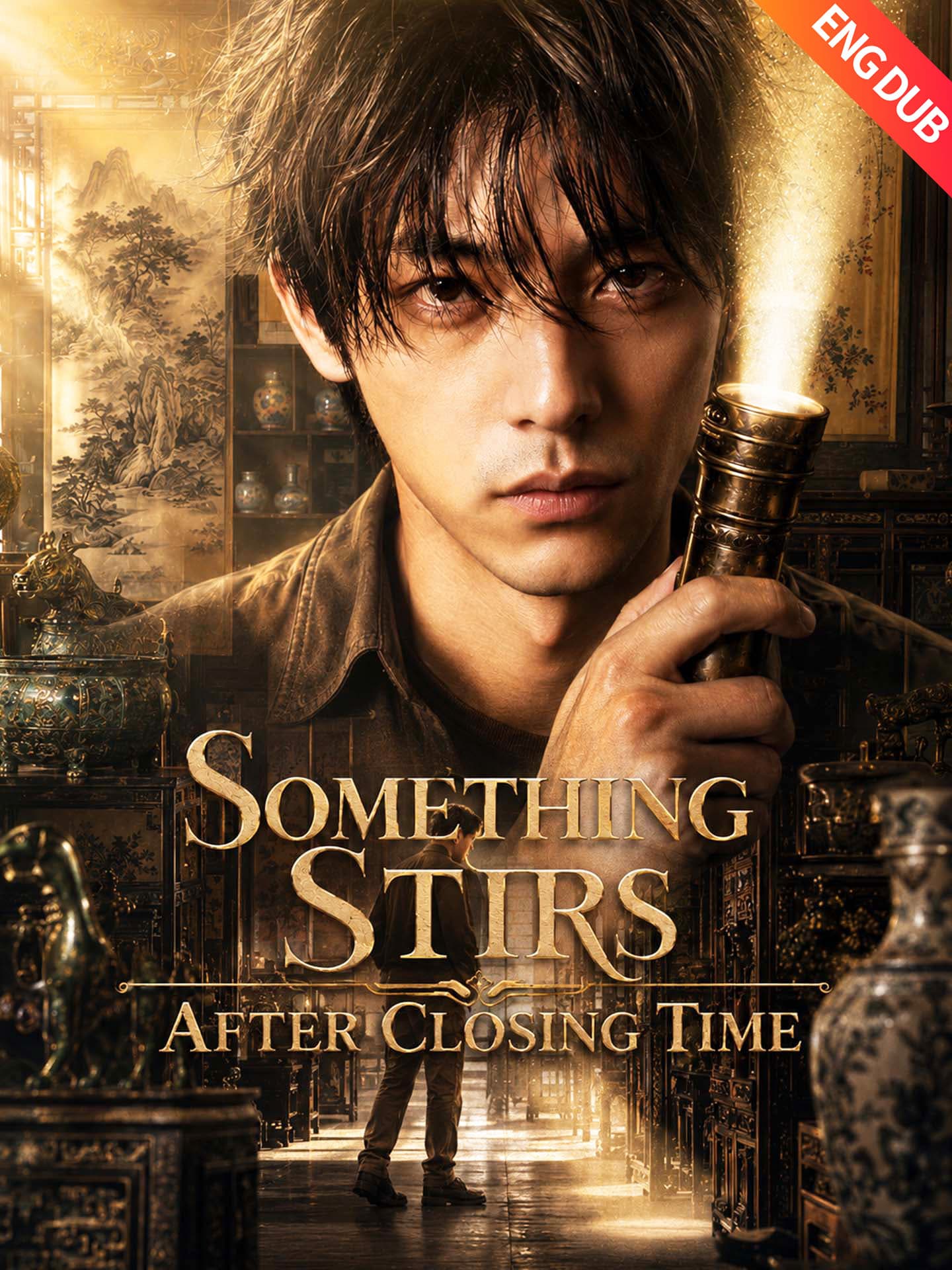 Official poster of [ENG DUB] Something Stirs After Closing Time, as shown on GoodShort