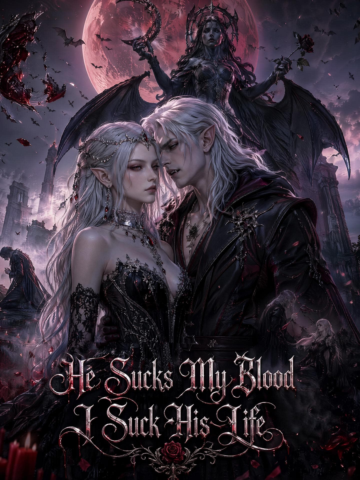 Official poster of He Sucks My Blood，I Suck His Life, as shown on GoodShort