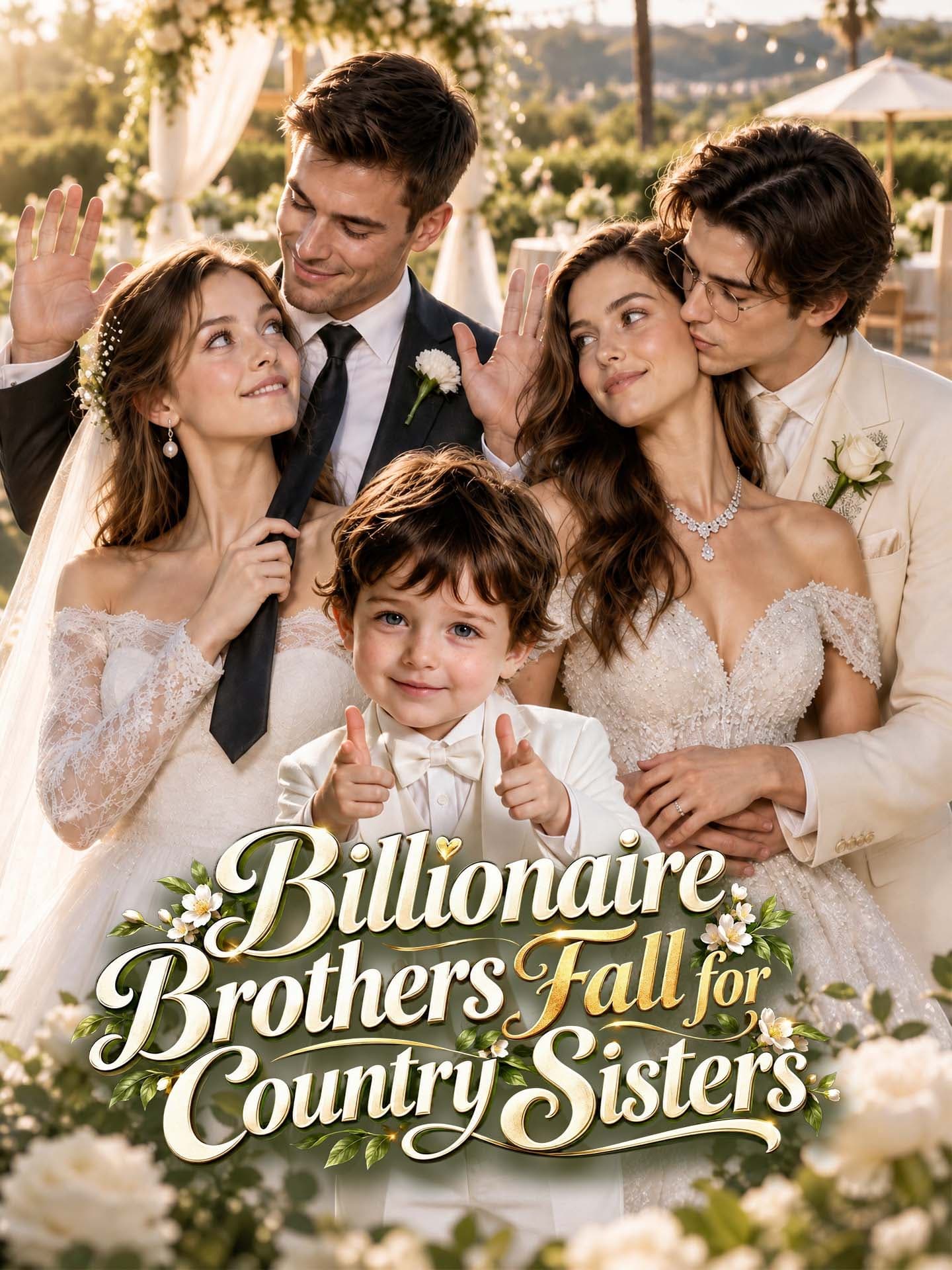 Official poster of Billionaire Brothers Fall for Country Sisters, as shown on GoodShort