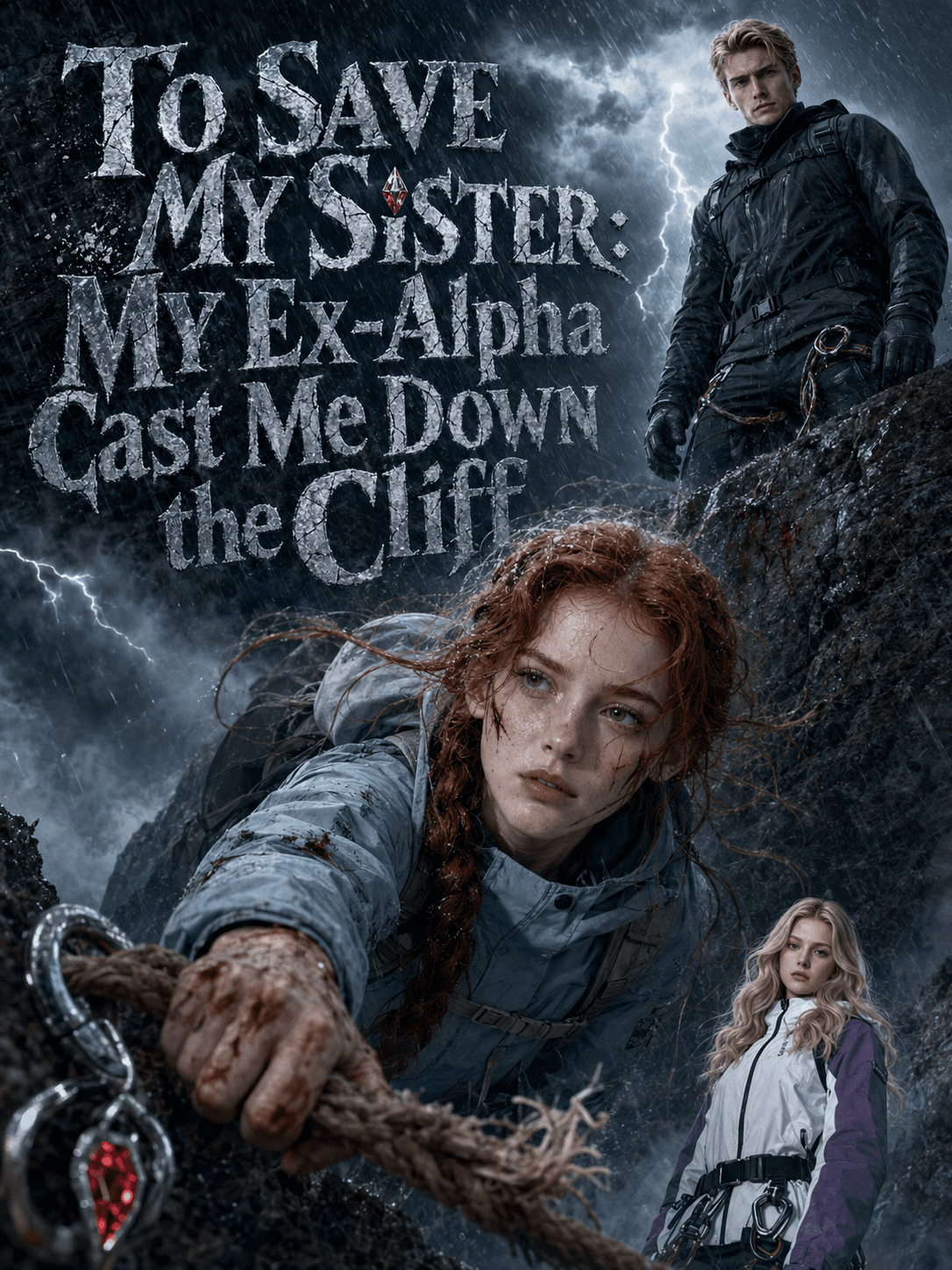 Official poster of To Save My Sister: My Ex-Alpha Cast Me Down the Cliff, as shown on VibeShort
