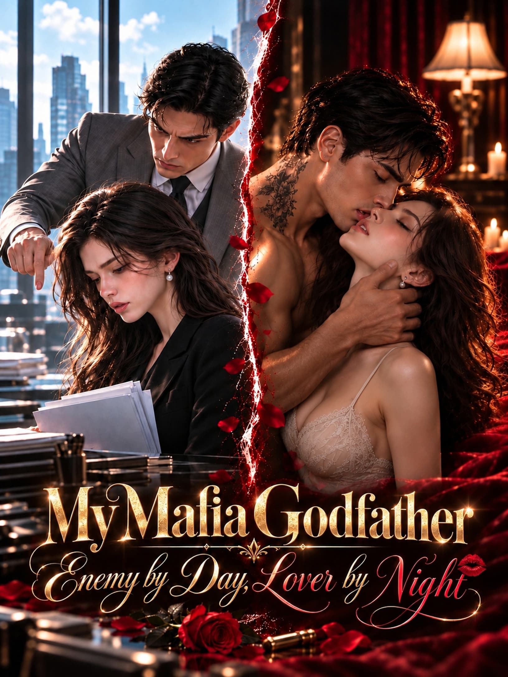 Official poster of My Mafia Godfather Enemy by Day, Lover by Night, as shown on VibeShort