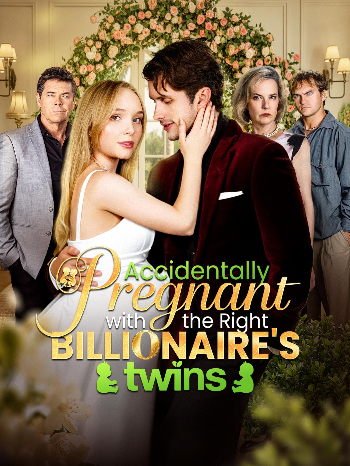 Official poster of Accidentally Pregnant with the Right Billionaire's Twins, as shown on GoodShort