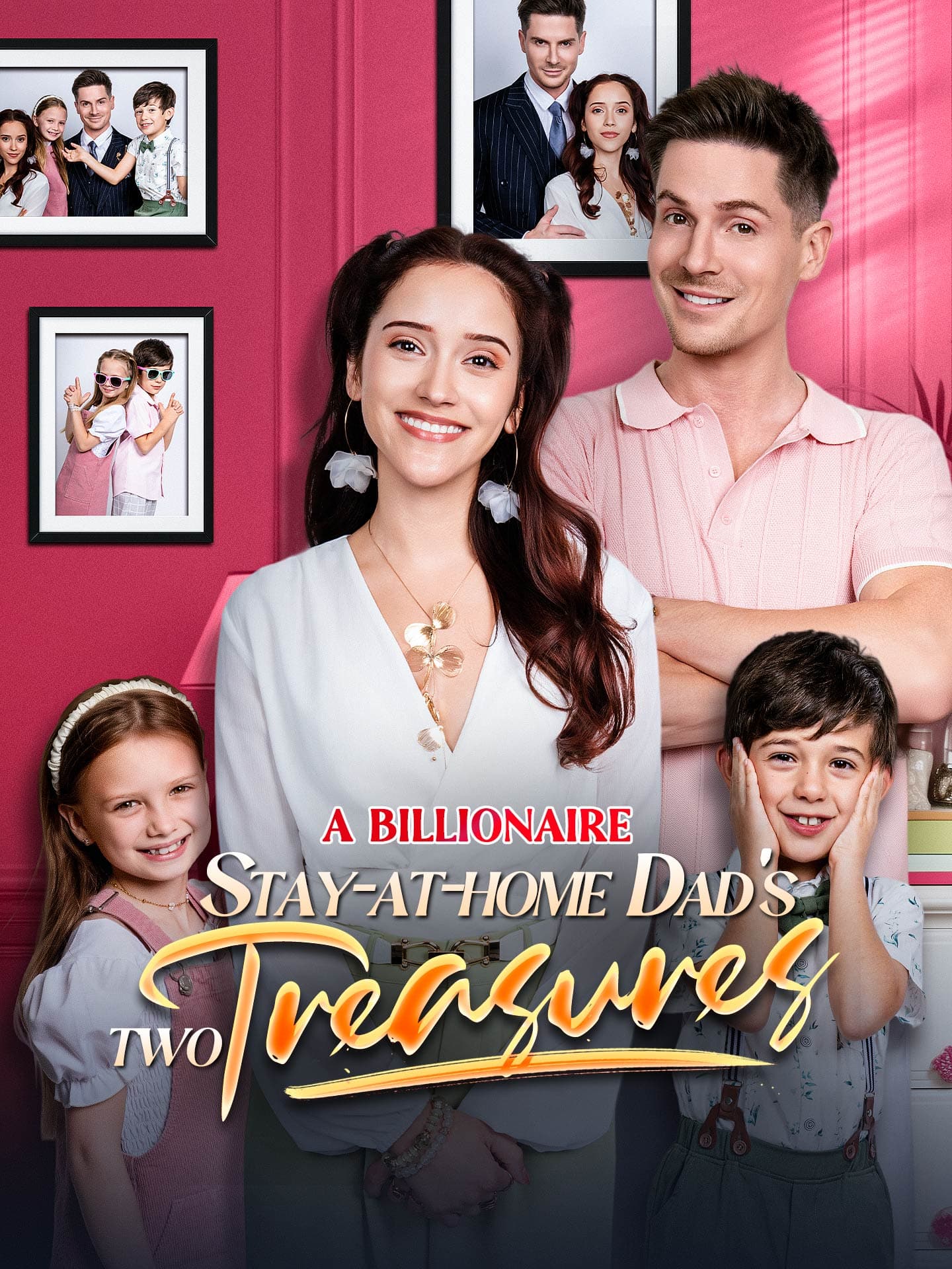 Official poster of A Billionaire Stay-at-home Dad's Two Treasures, as shown on GoodShort