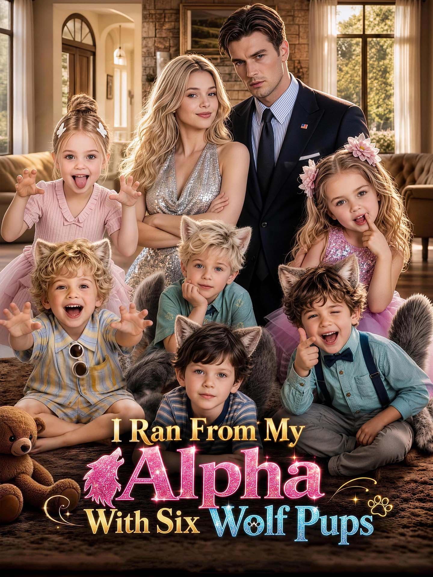 Official poster of I Ran From My Alpha With Six Wolf Pups, as shown on GoodShort