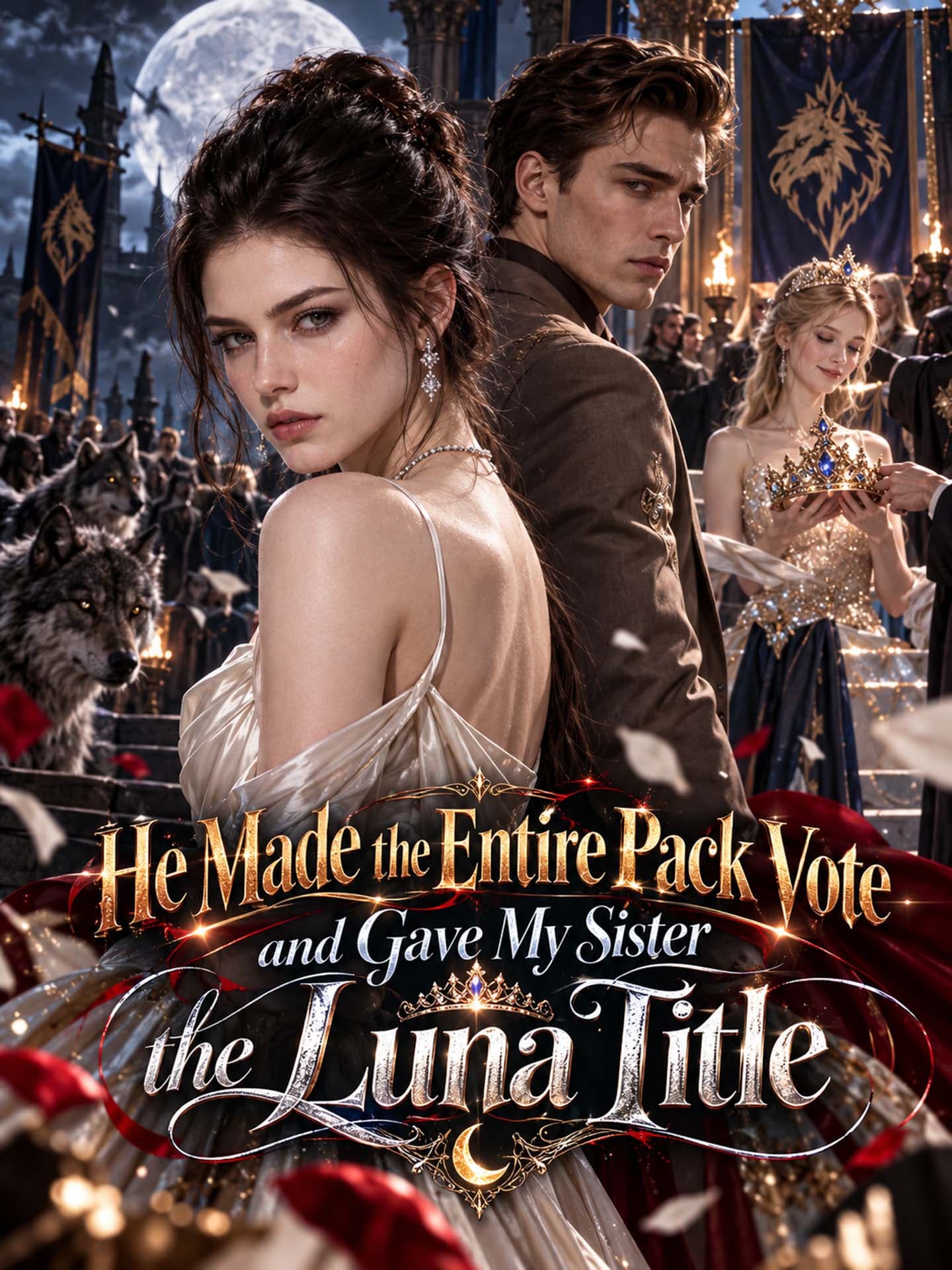 Official poster of He Made the Entire Pack Vote and Gave My Sister the Luna Title, as shown on GoodShort