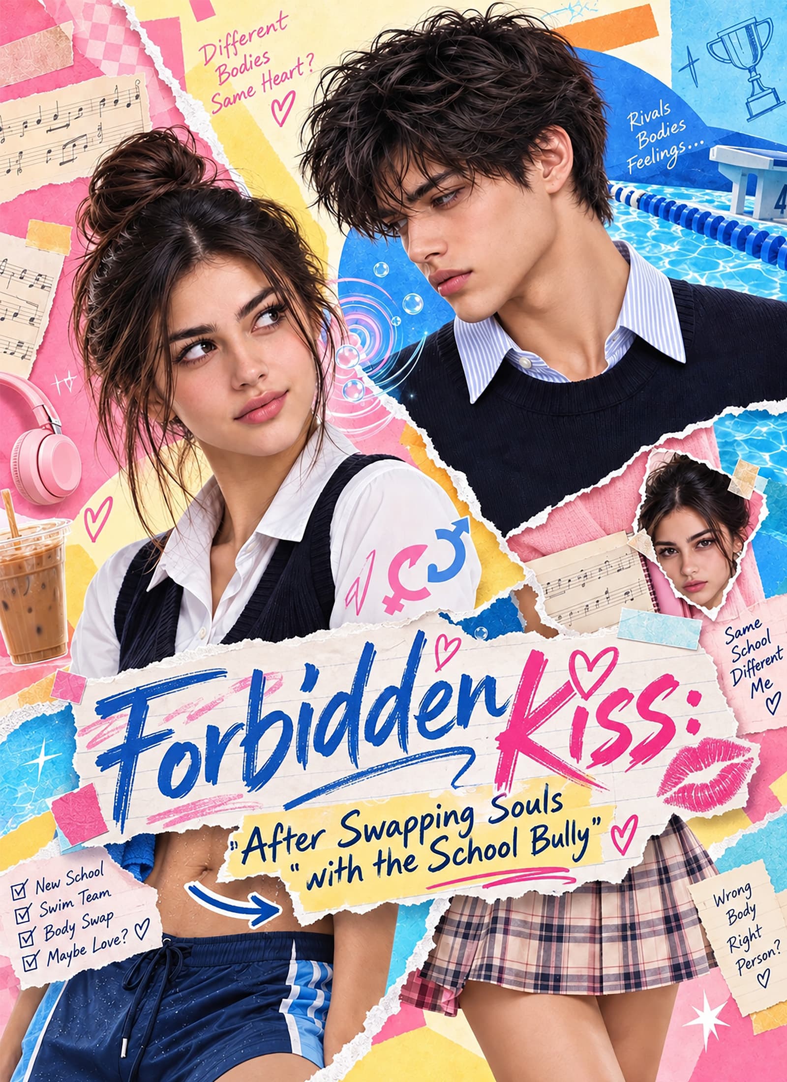 Official poster of Forbidden Kiss: After Swapping Souls with the School Bully, as shown on StoryReel
