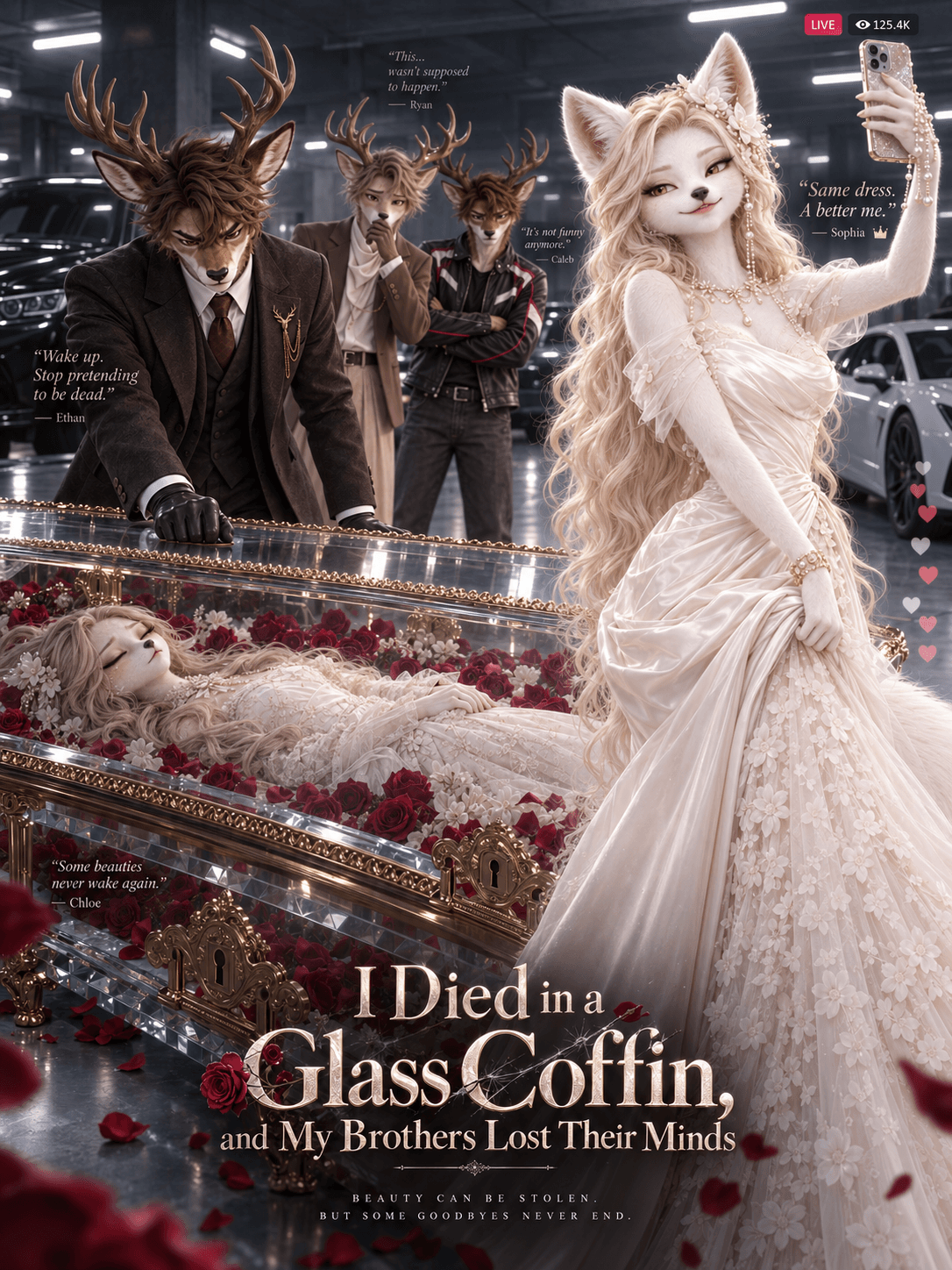 Official poster of I Died in a Glass Coffin, and My Brothers Lost Their Minds, as shown on StoryReel