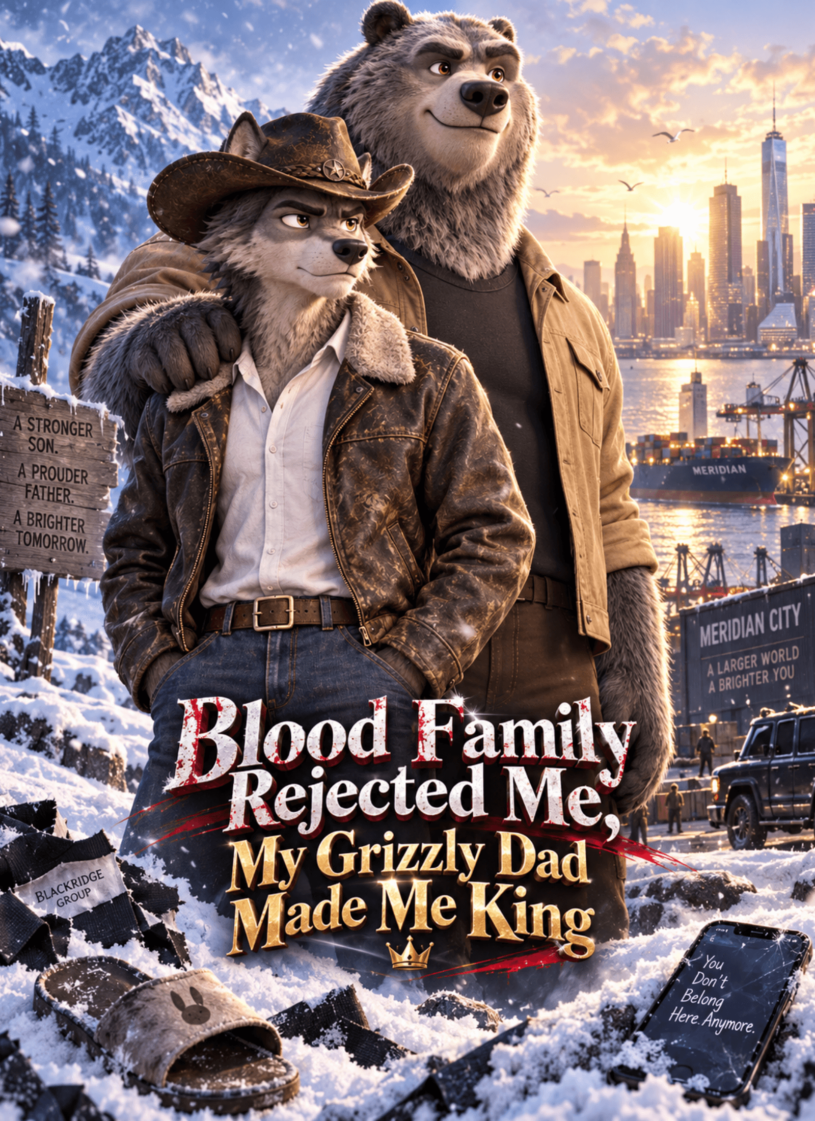Official poster of Blood Family Rejected Me, My Grizzly Dad Made Me King, as shown on StoryReel