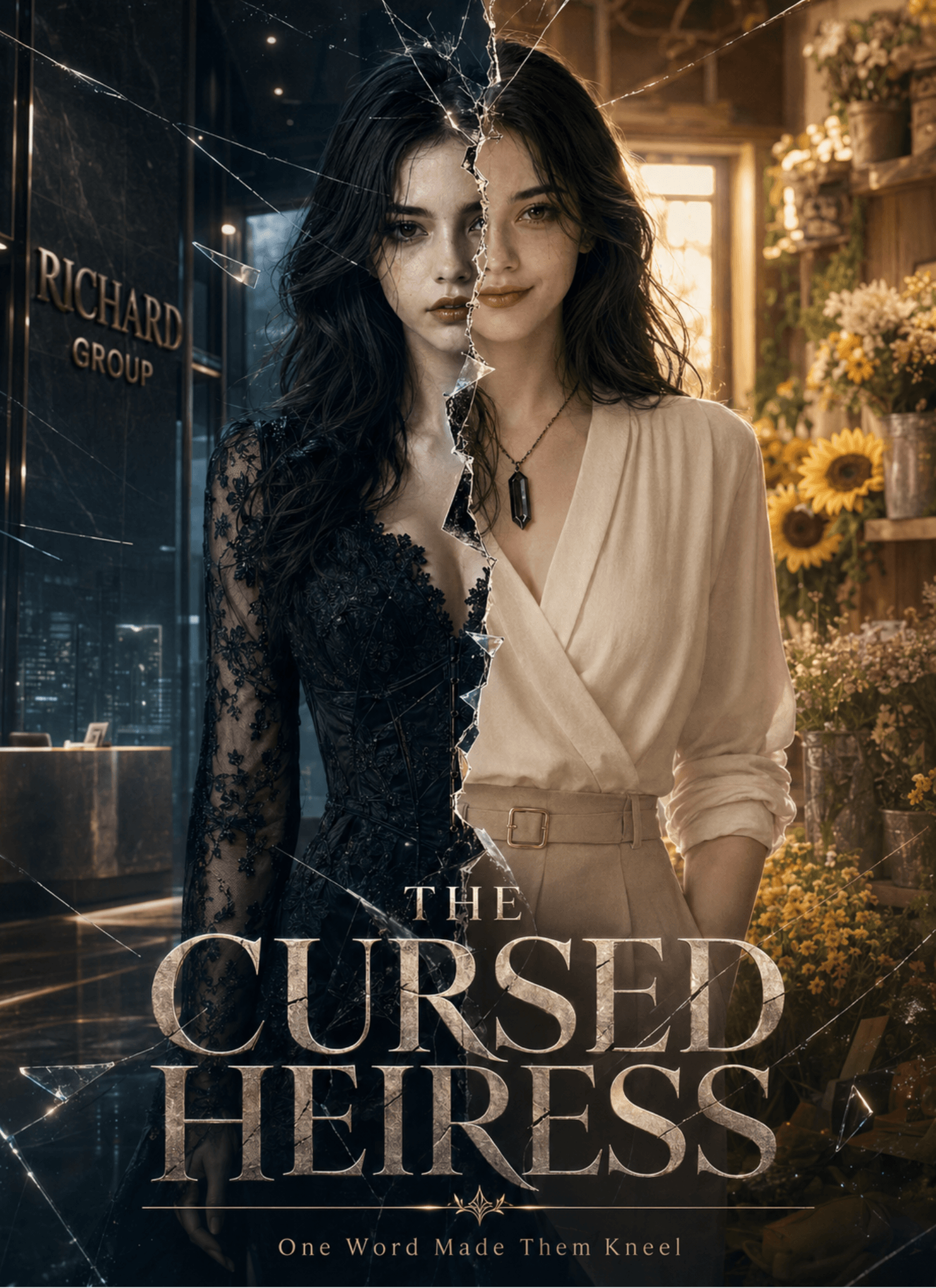 Official poster of THE CURSED HEIRESS:One Word Made Them Kneel, as shown on VibeShort