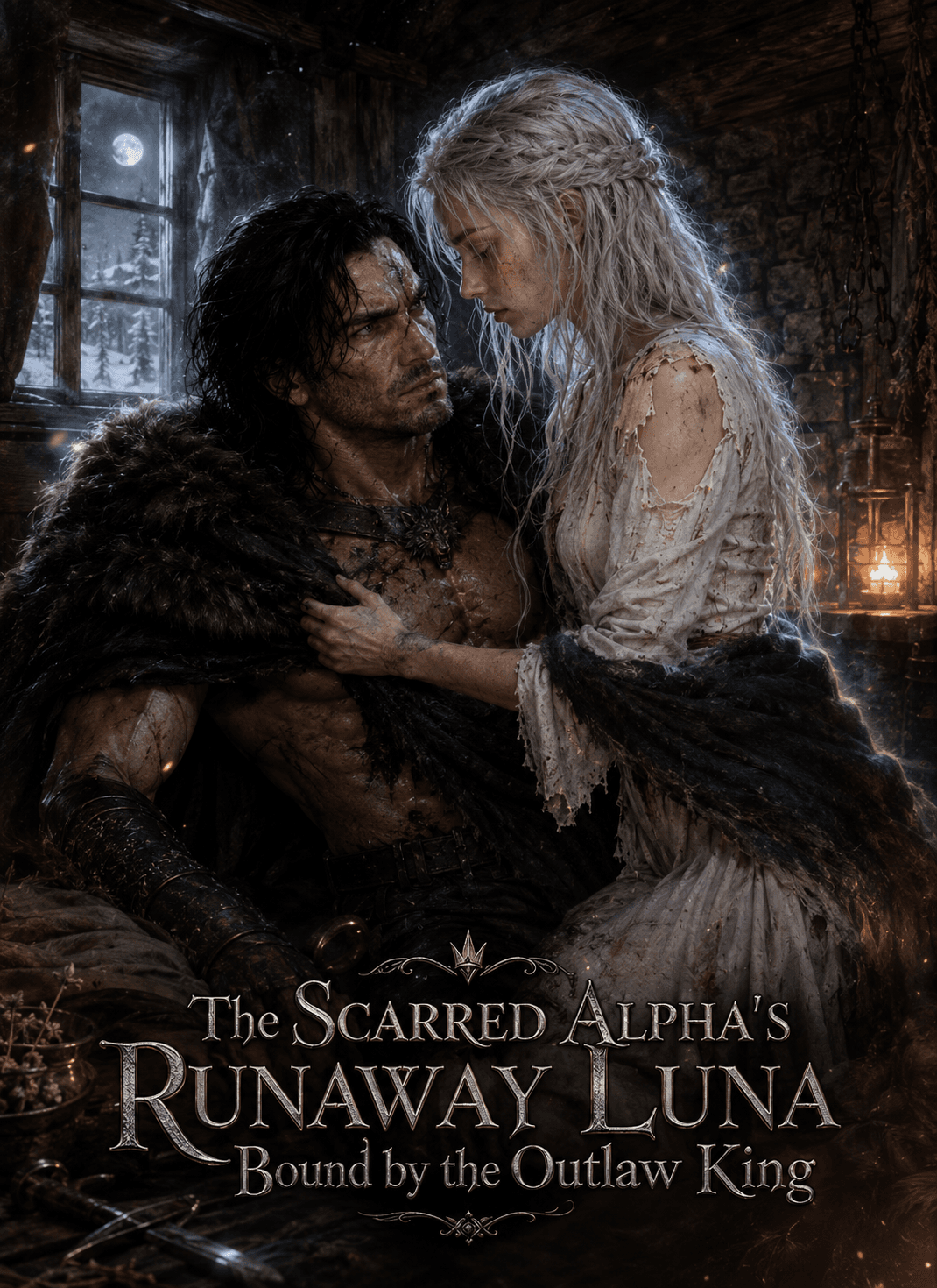Official poster of The Scarred Alpha's Runaway Luna: Bound by the Outlaw King, as shown on VibeShort