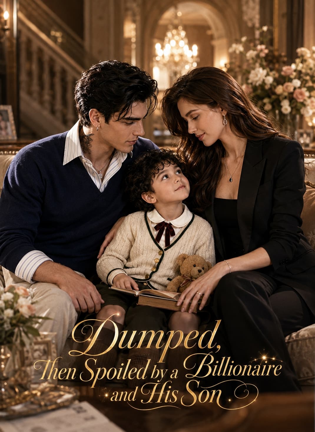 Official poster of Dumped, Then Spoiled by a Billionaire and His Son, as shown on VibeShort