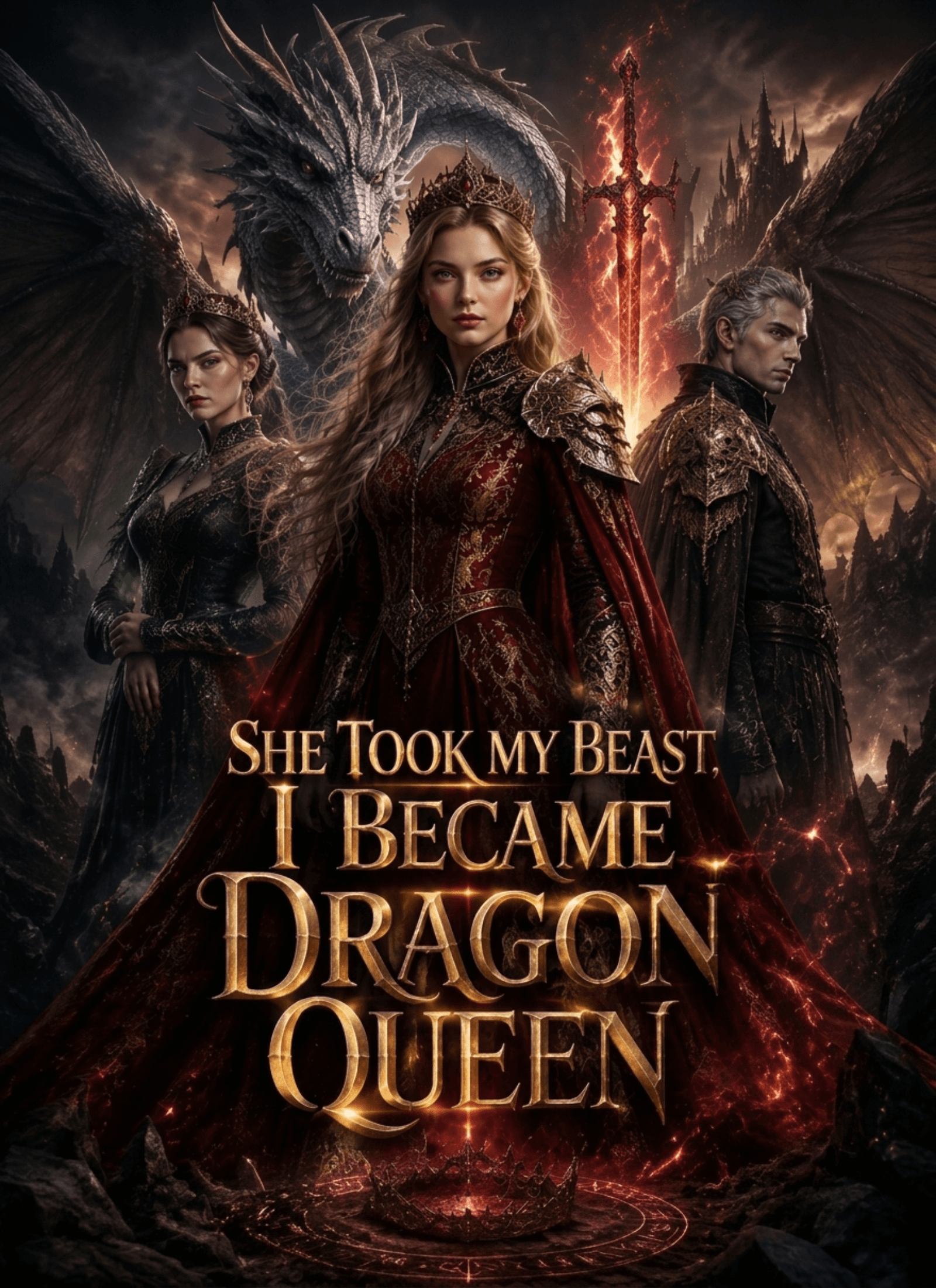 Official poster of She Took My Beast, I Became Dragon Queen, as shown on VibeShort
