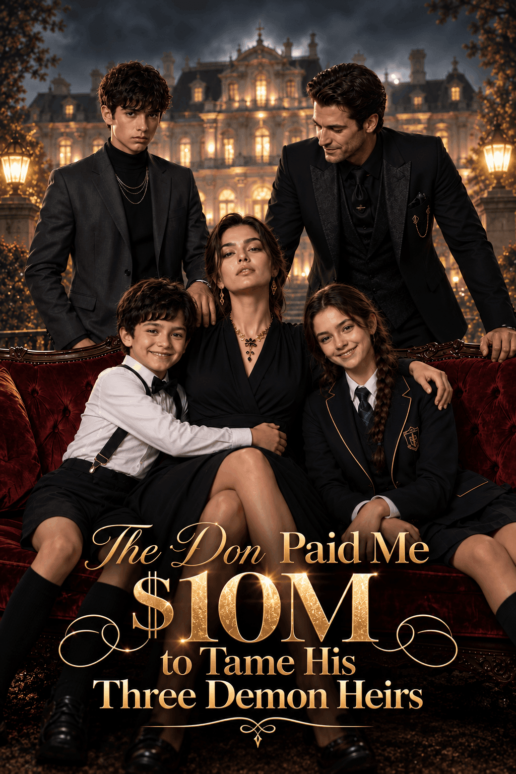 Official poster of The Don Paid Me $10M to Tame His Three Demon Heirs, as shown on VibeShort