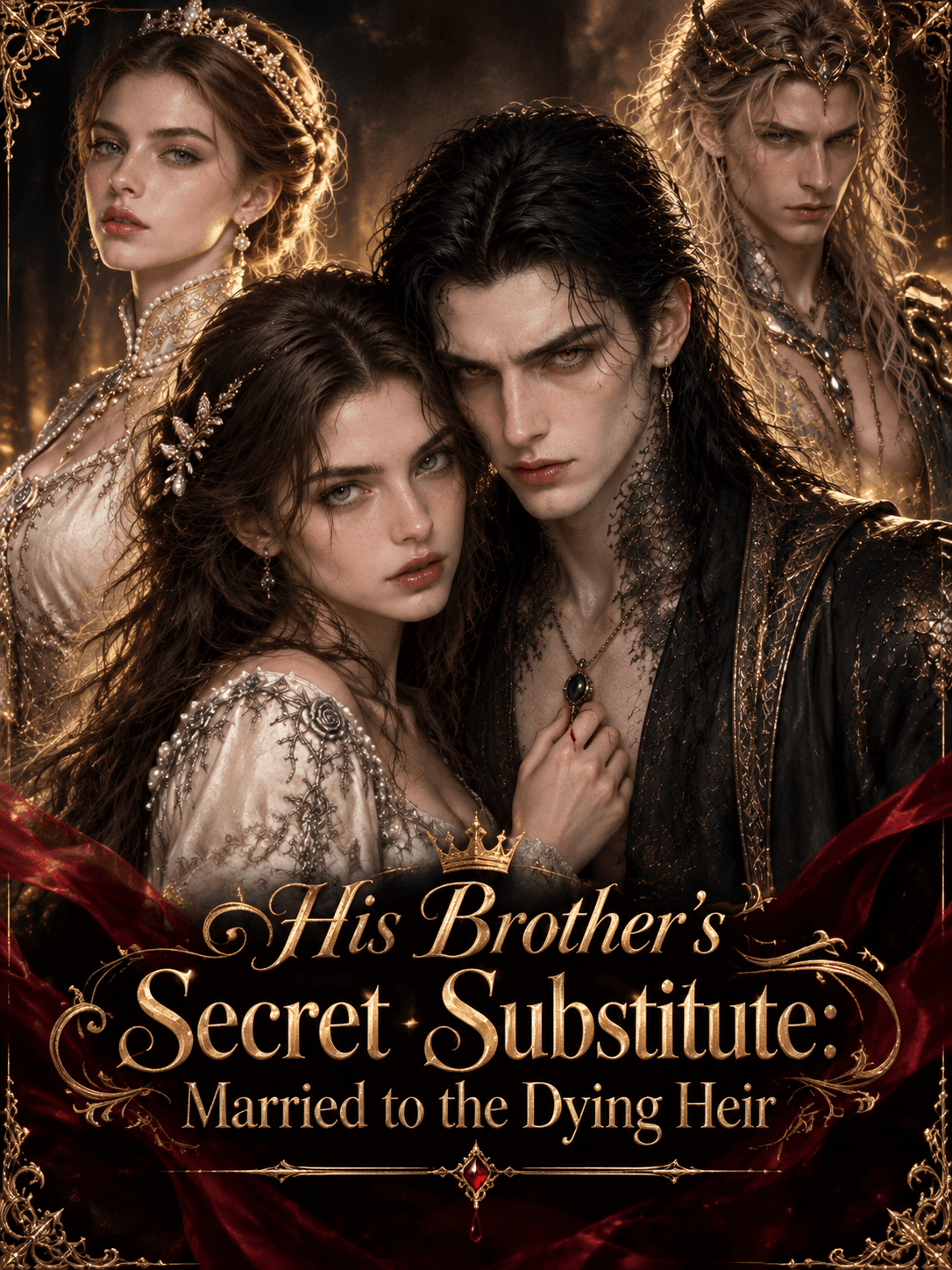 Official poster of His Brother's Secret Substitute: Married to the Dying Heir, as shown on VibeShort
