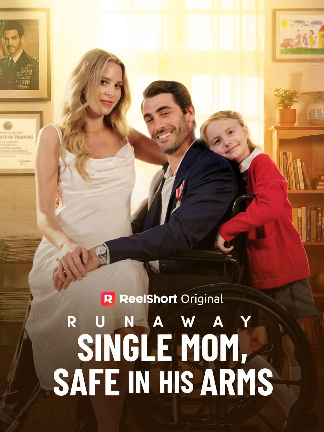 Official poster of Runaway Single Mom, Safe in His Arms, as shown on ReelShort