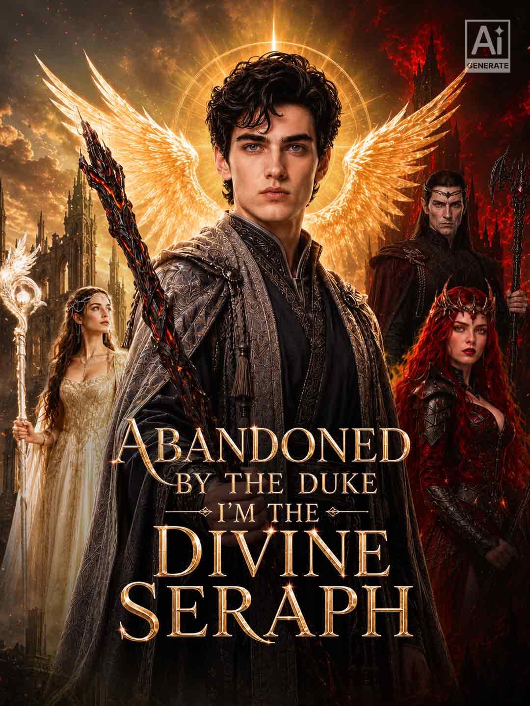 Official poster of Abandoned by the Duke, I'm the Divine Seraph, as shown on ReelShort
