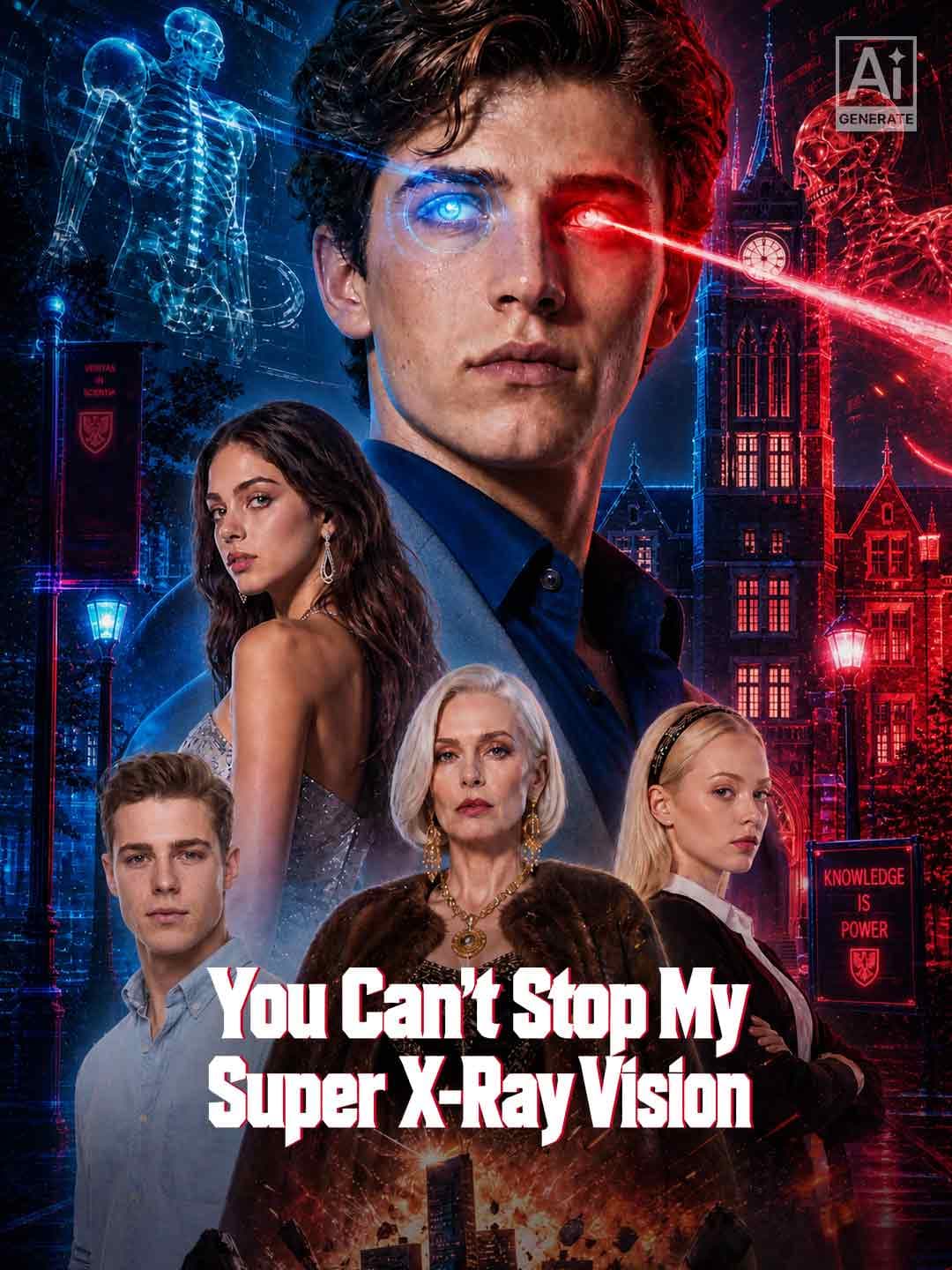 Official poster of You Can't Stop My Super X-Ray Vision, as shown on ReelShort